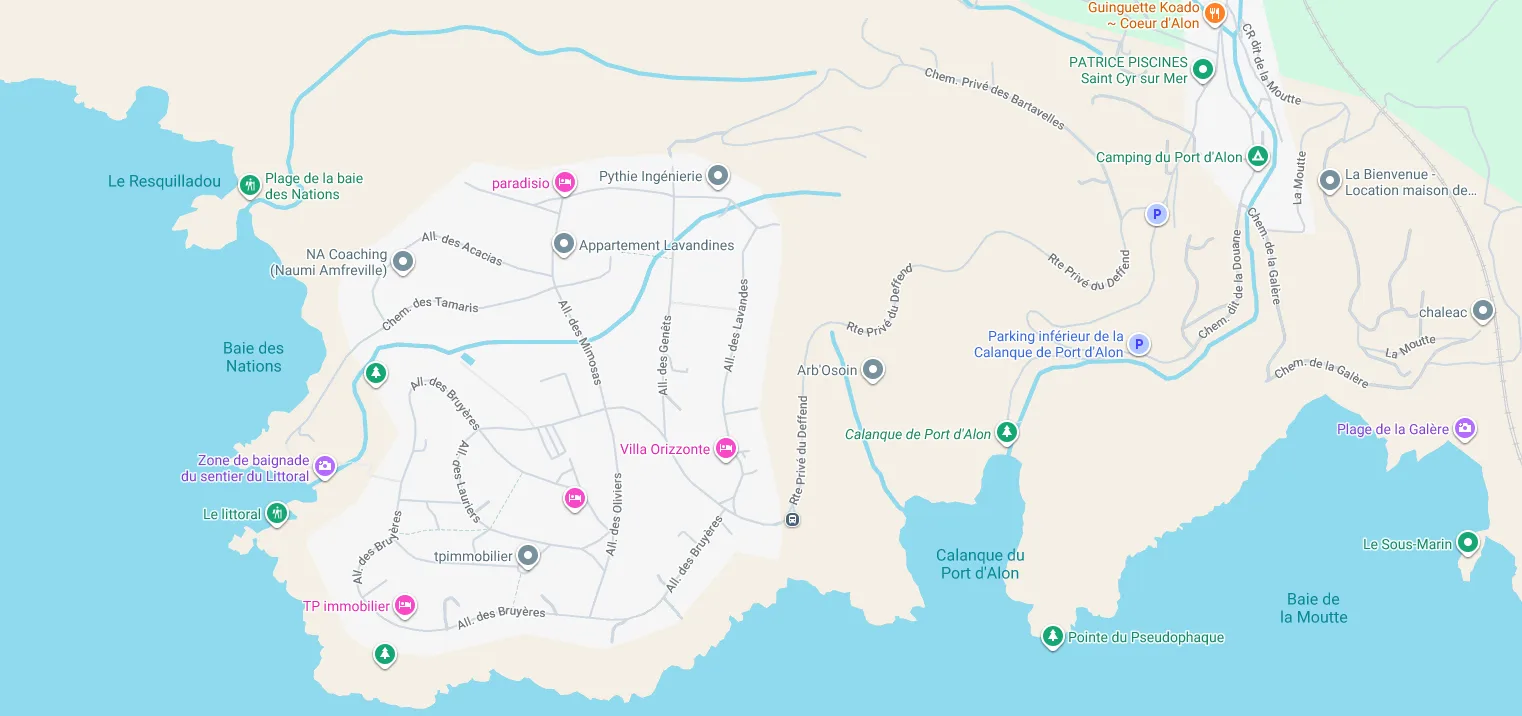 Map view of the villa